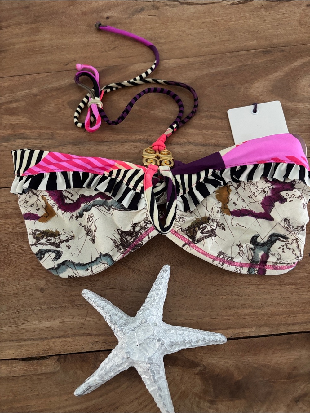 OndadeMar Bandeau Top Size XS Mediterranean Print NWT!